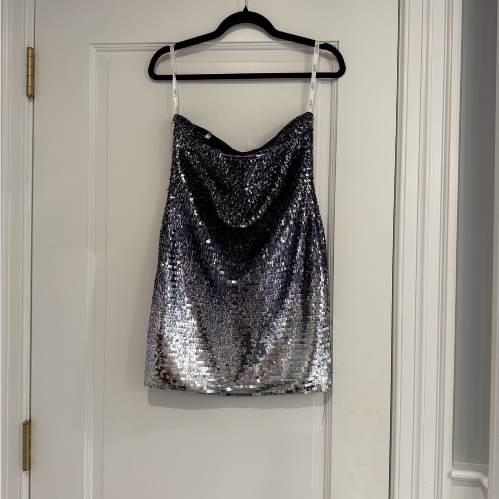 Mon Cheri Silver Sequin Dress